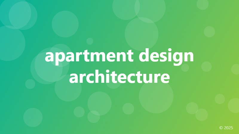 apartment design architecture