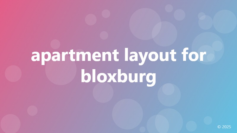 apartment layout for bloxburg