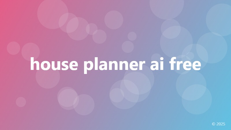 house planner ai free