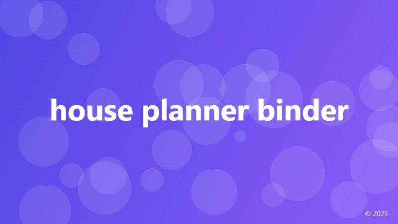 house planner binder