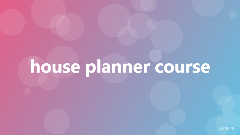 house planner course