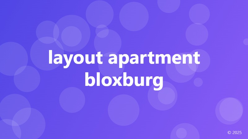 layout apartment bloxburg